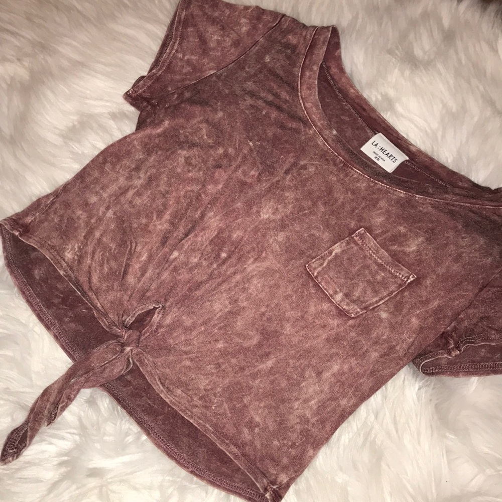 LAST CHANCE❗️ LA Hearts Front Tie Crop Top